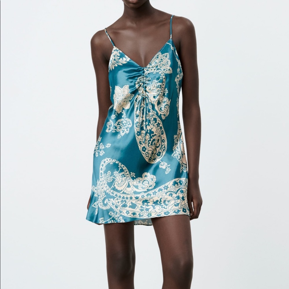 Zara satin printed dress